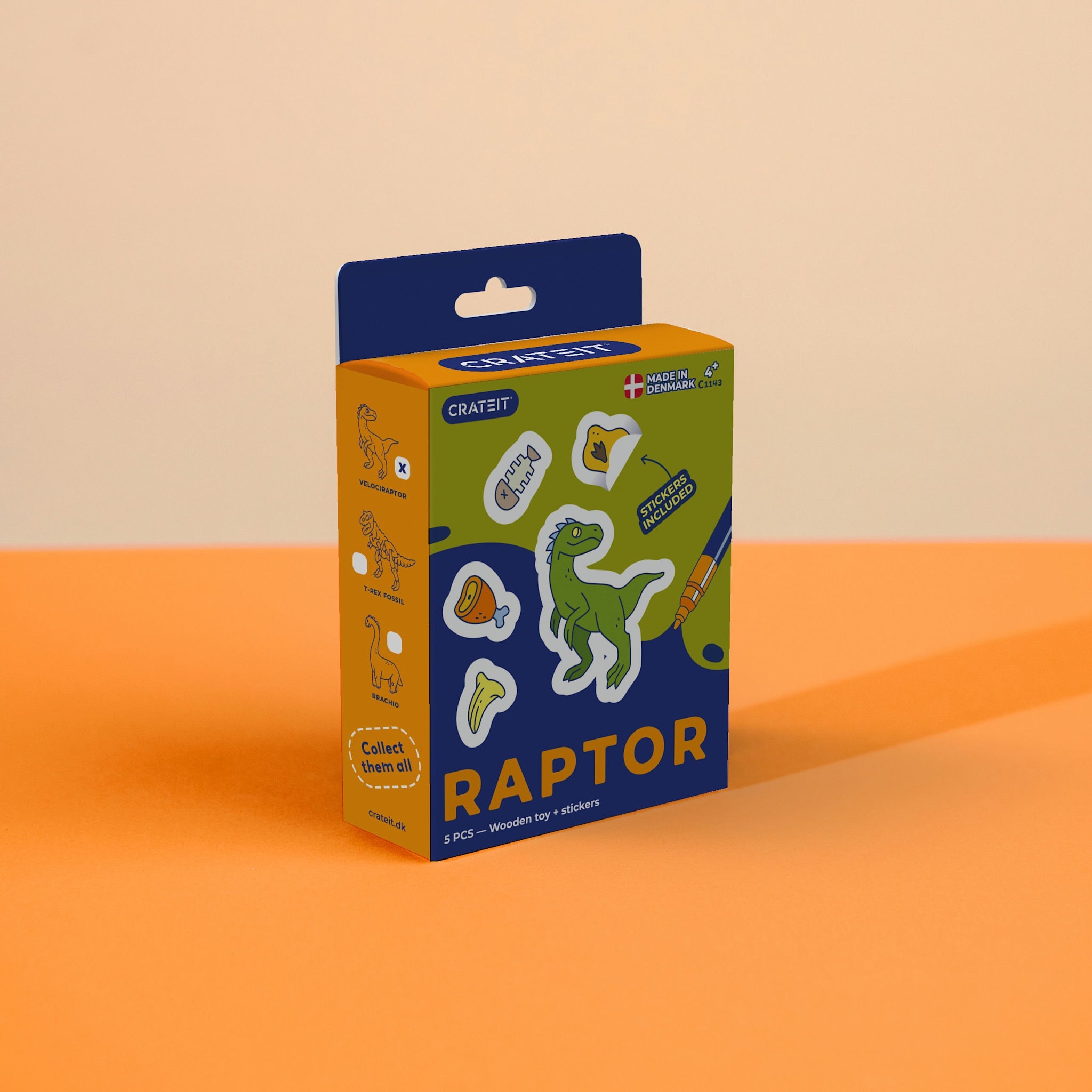 Crateit Dinosaur | Raptor | Wooden Art & Craft Kit