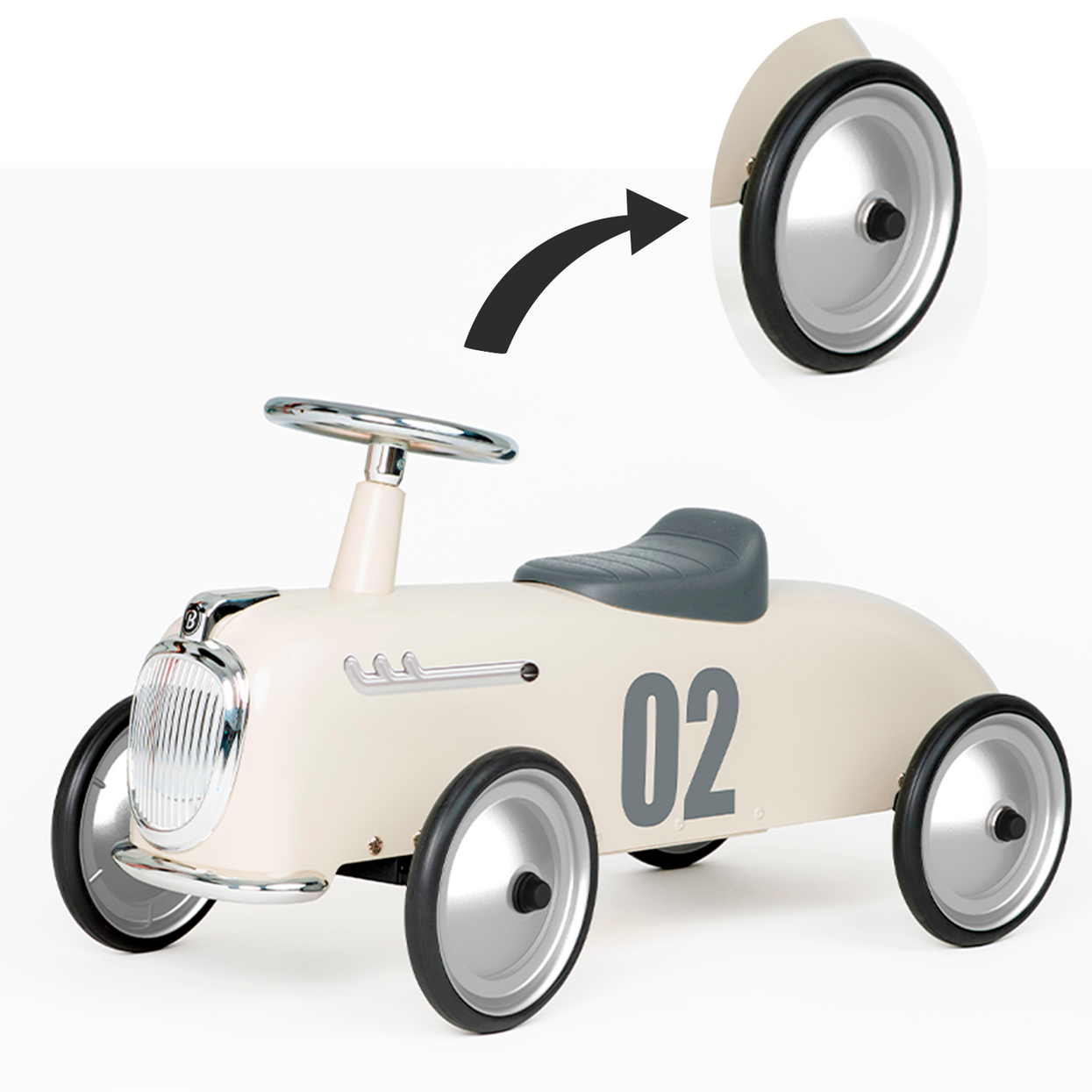 Silver wheel for Roadster Ivory White