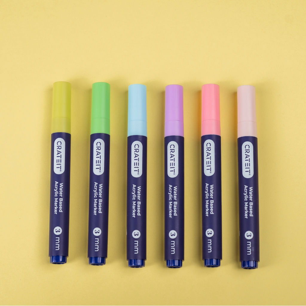 Crateit | Pastel Markers | 3mm ��� 6 pcs