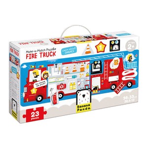 Banana Panda Make-a-Match Fire Truck Toddler Puzzle, in its box