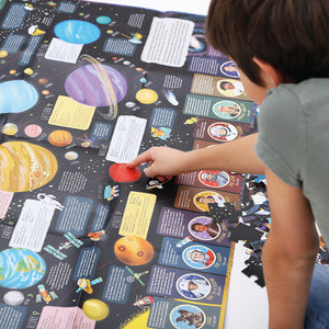 Banana Panda Suuuper Size Solar System Floor Puzzle, being played with