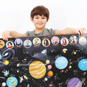 Banana Panda Suuuper Size Solar System Floor Puzzle, being played with