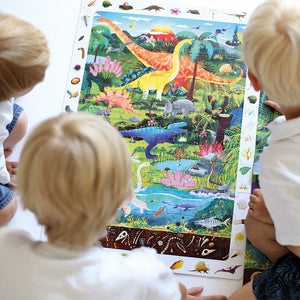 Banana Panda Observation Puzzle Dinosaurs, being played with
