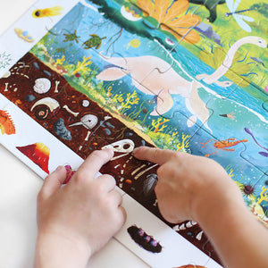 Banana Panda Observation Puzzle Dinosaurs, being played with