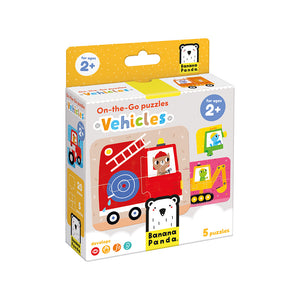 Banana Panda On-the-Go Travel Puzzles Vehicles, in its box