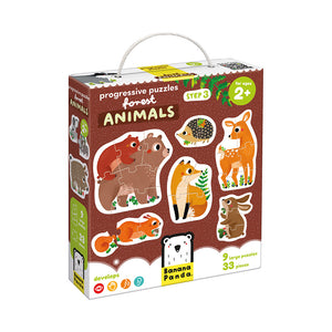 Banana Panda Progressive Toddler Puzzles Forest Animals, in its box