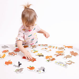 Banana Panda Progressive Toddler Puzzles Forest Animals, being played with
