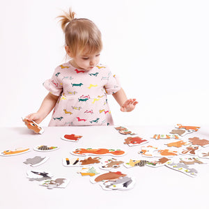 Banana Panda Progressive Toddler Puzzles Forest Animals, being played with