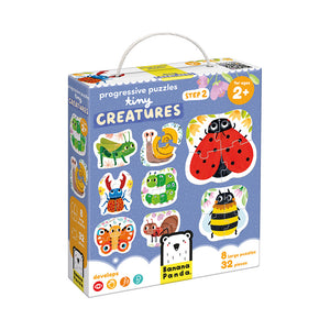 Banana Panda Progressive Toddler Puzzles Tiny Creatures, in its box