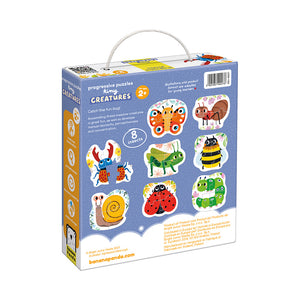 Banana Panda Progressive Toddler Puzzles Tiny Creatures, in its box