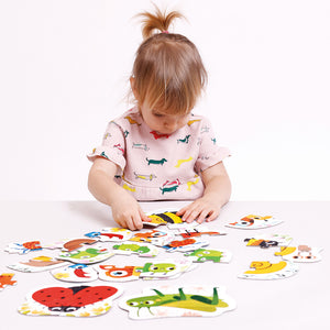 Banana Panda Progressive Toddler Puzzles Tiny Creatures, being played with