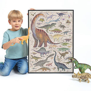 Banana Panda Puzzlove Dinosaurs 200-Piece Jigsaw, being played with