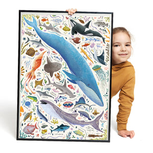 Banana Panda Puzzlove Ocean Animals 200-Piece Jigsaw, being played with