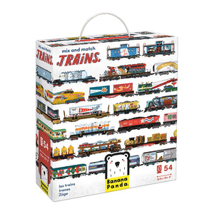 Banana Panda Mix and Match Trains Puzzle, in its box