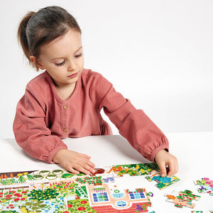 Banana Panda Garden Floor Puzzle, being played with