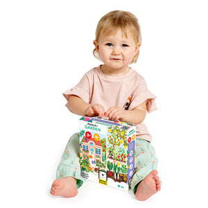 Banana Panda Garden Floor Puzzle, being played with