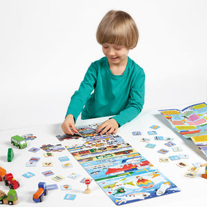 Banana Panda Transport Toddler Puzzle, being played with