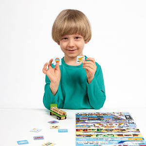 Banana Panda Transport Toddler Puzzle, being played with