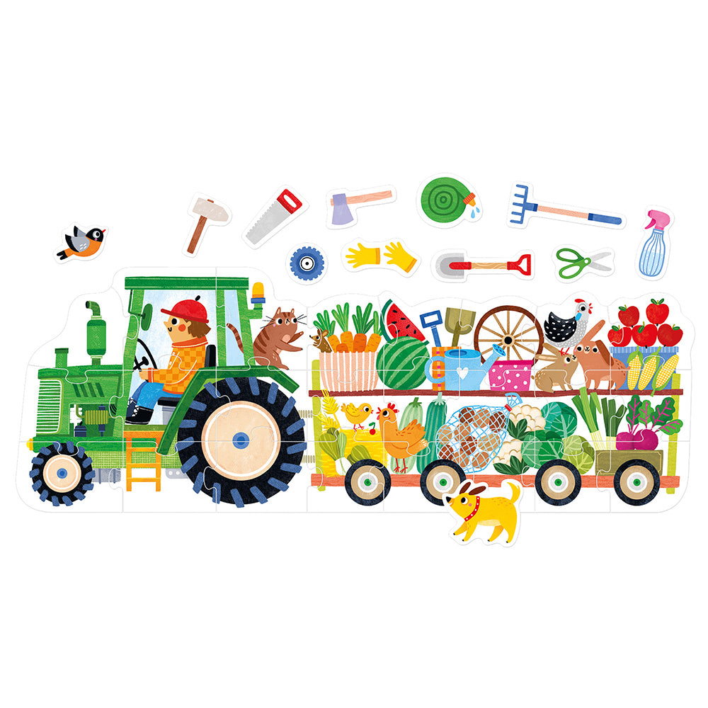 Banana Panda Play-as-You-Go Puzzle Tractor