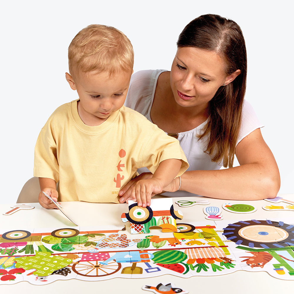 Banana Panda Play-as-You-Go Puzzle Tractor