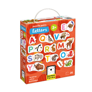 Banana Panda Puzzle Pairs Letters, in its box