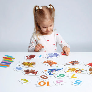 Banana Panda Puzzle Pairs Numbers, being played with