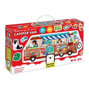 Banana Panda Play-as-You-Go Puzzle Camper Van, in its box