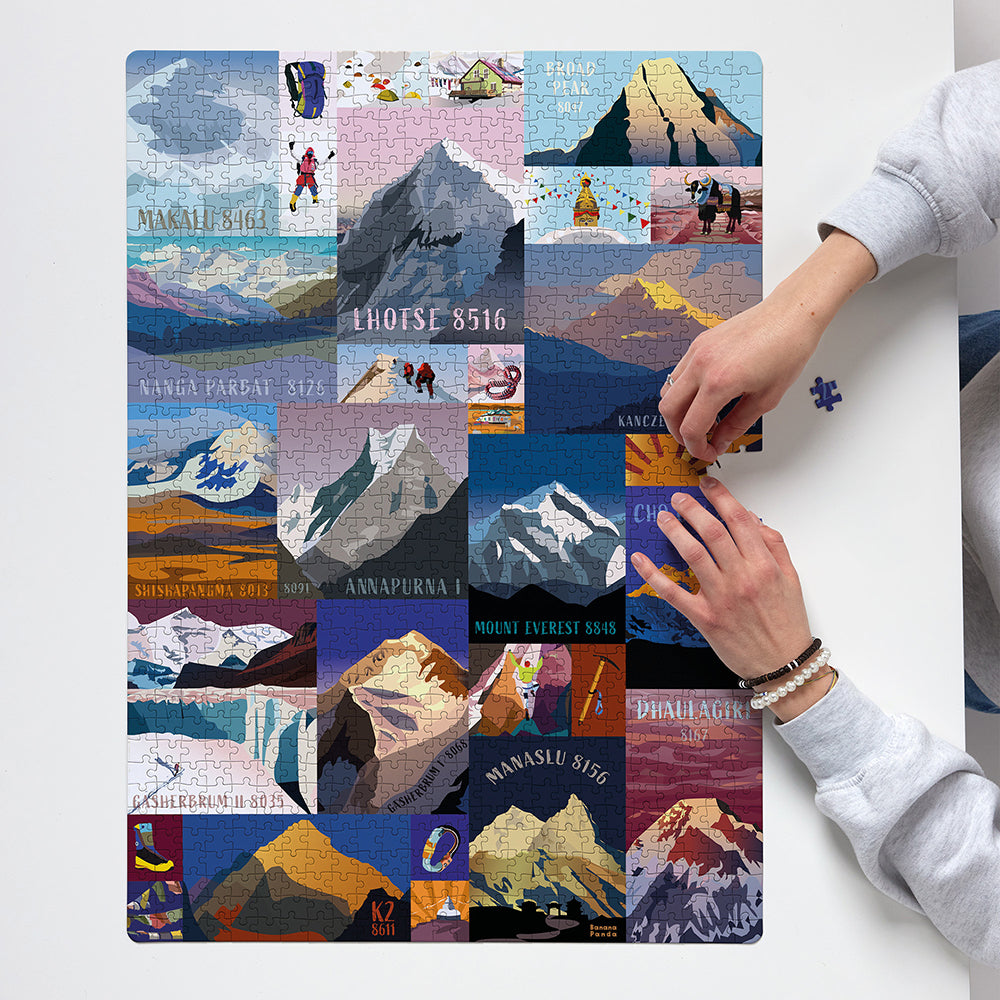 Banana Panda Puzzlove 8000m Mountains (1000pc Jigsaw)