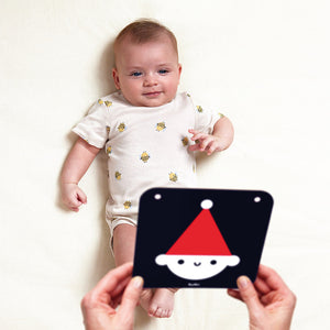 Banana Panda High Contrast Newborn Sensory Cards, being played with