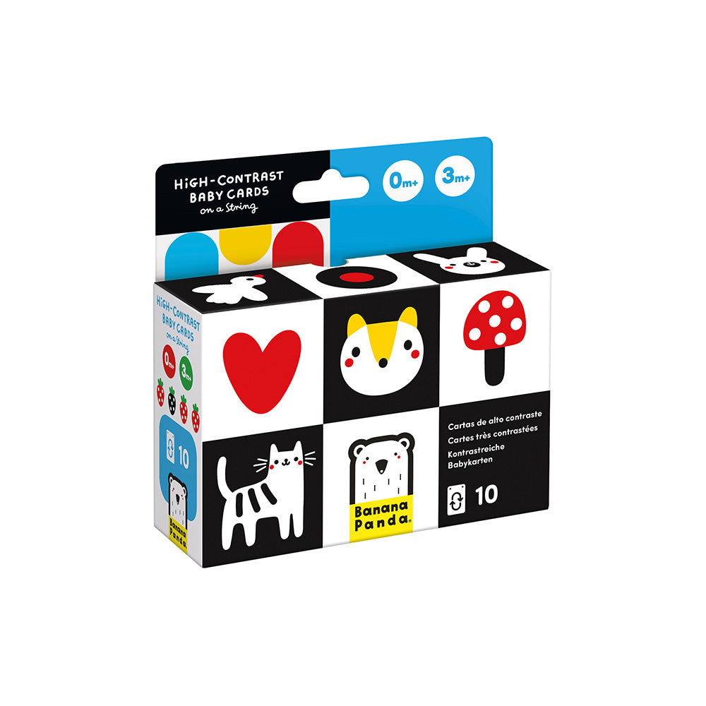 Banana Panda High Contrast Baby Cards on a String