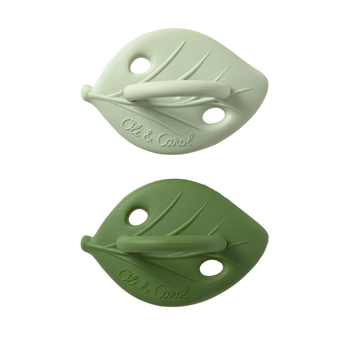 Oli & Carol natural rubber dummy 2-pack, Greens Edition