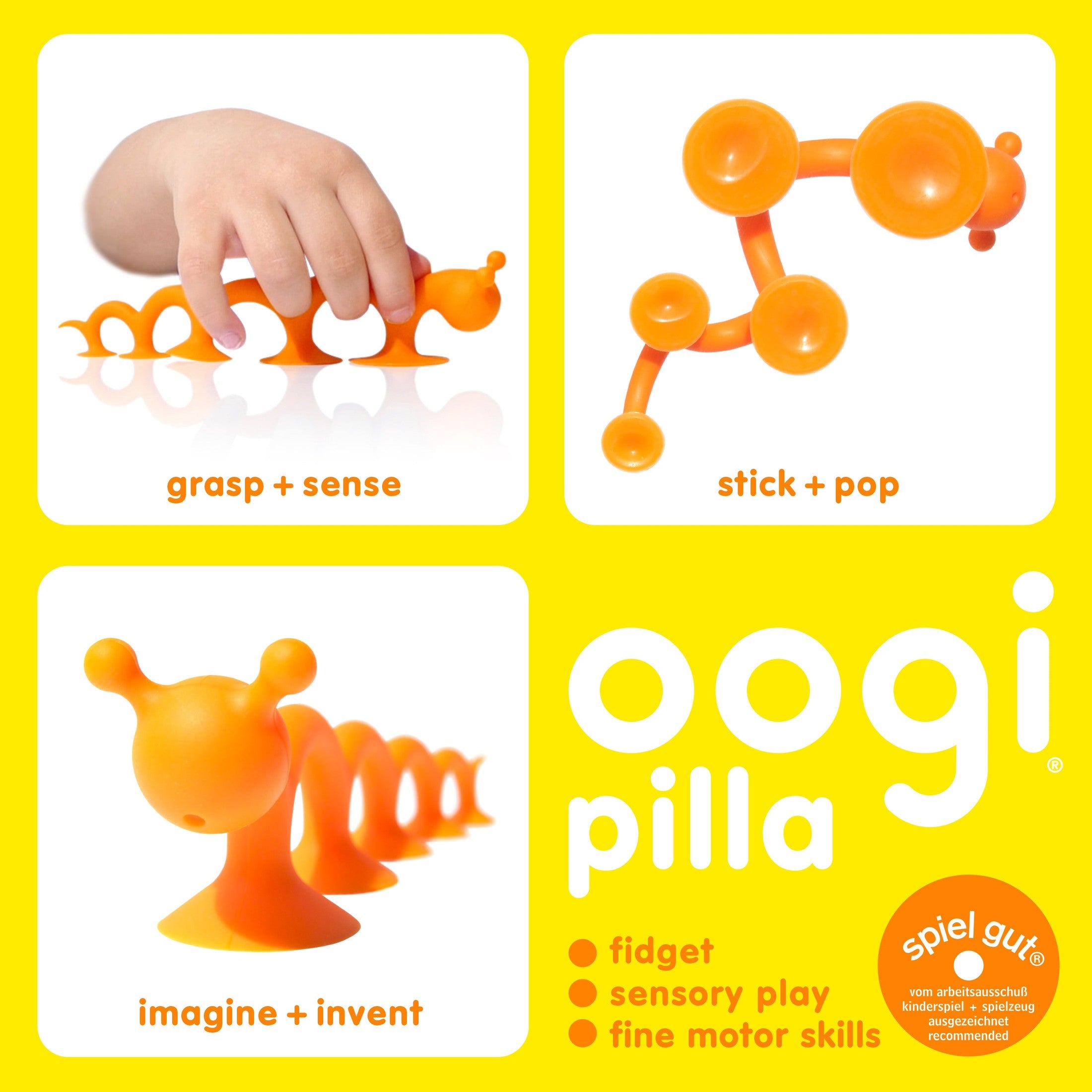 Oogi Pilla Stick & Squish Caterpillar Fidget Toy by MOLUK