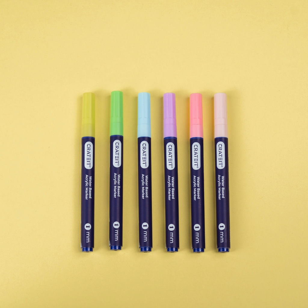 Crateit | Pastel Markers | 1mm ��� 6 pcs