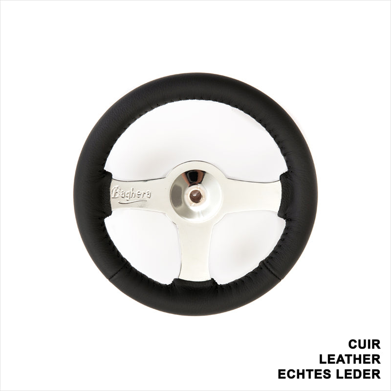 Black leather steering wheel - Rider