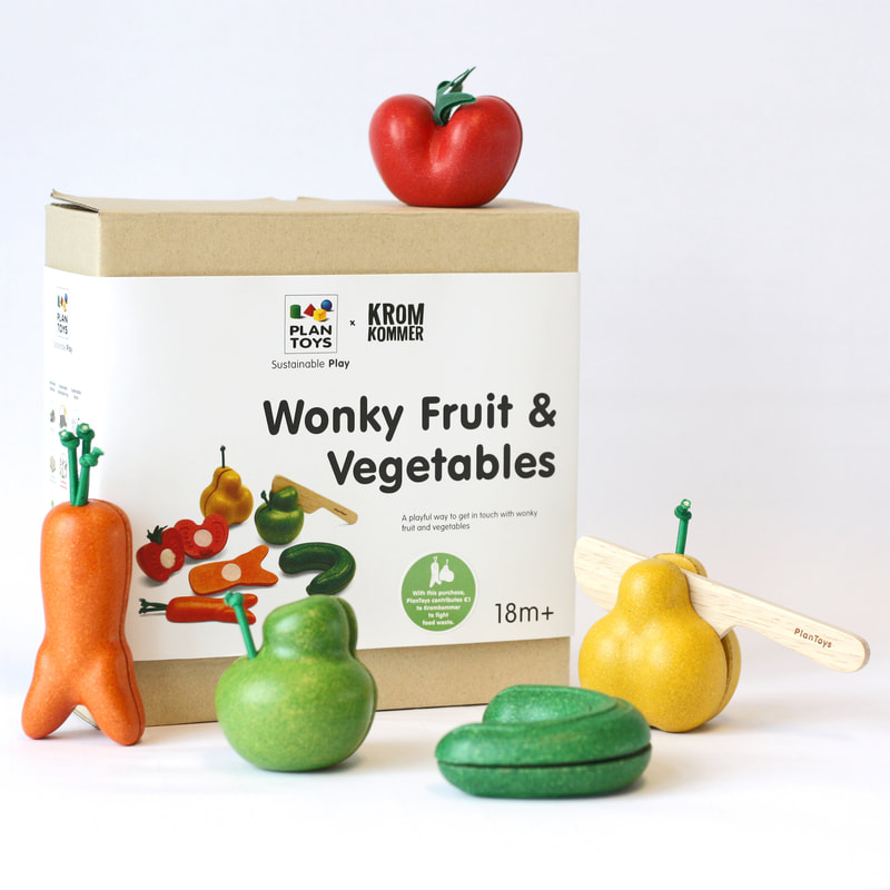 PlanToyx Kromkommer Wonky Fruits and Vegetables Wooden Toy