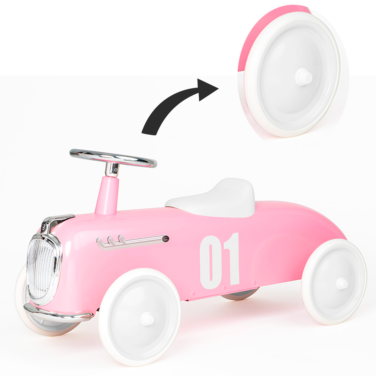 White wheel for Roadster Light Pink
