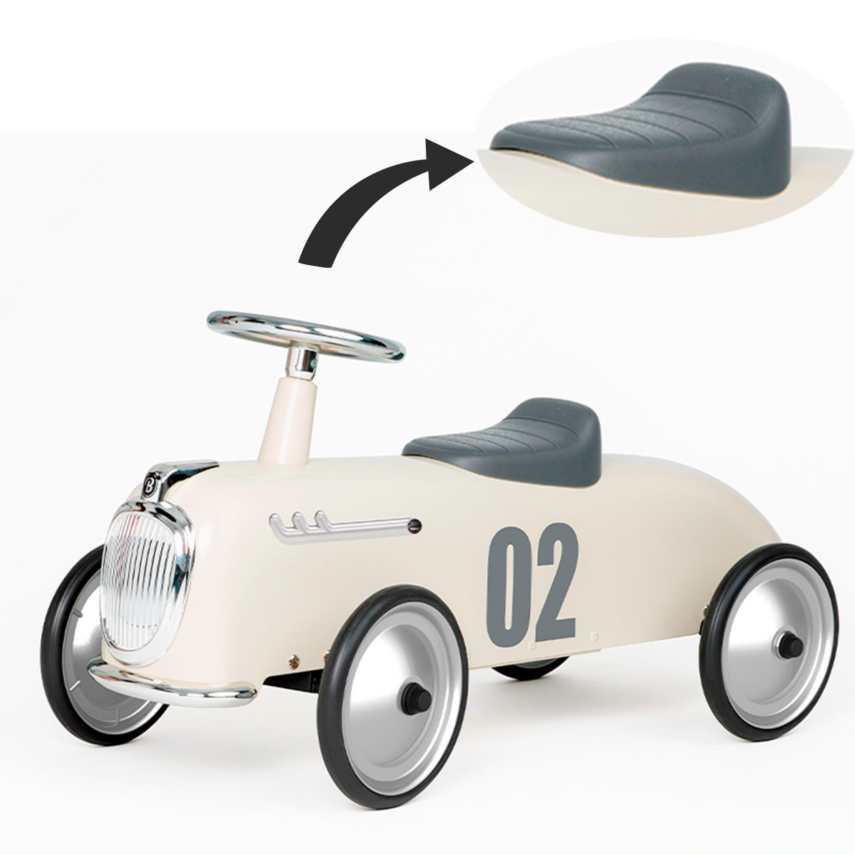 Plastic seat for Roadster Ivory White