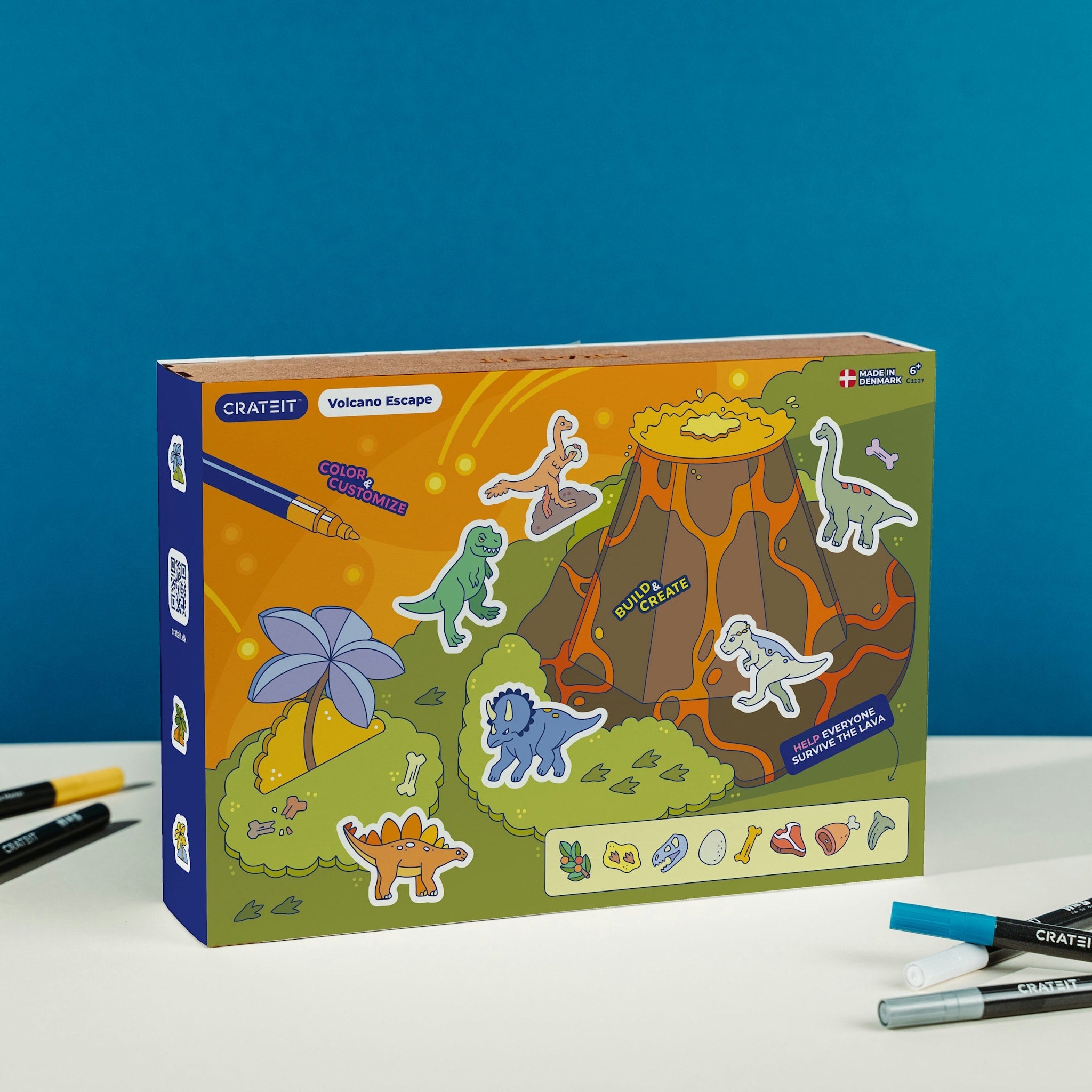 Crateit Dinosaur | Volcano Escape | Wooden Art & Craft Kit