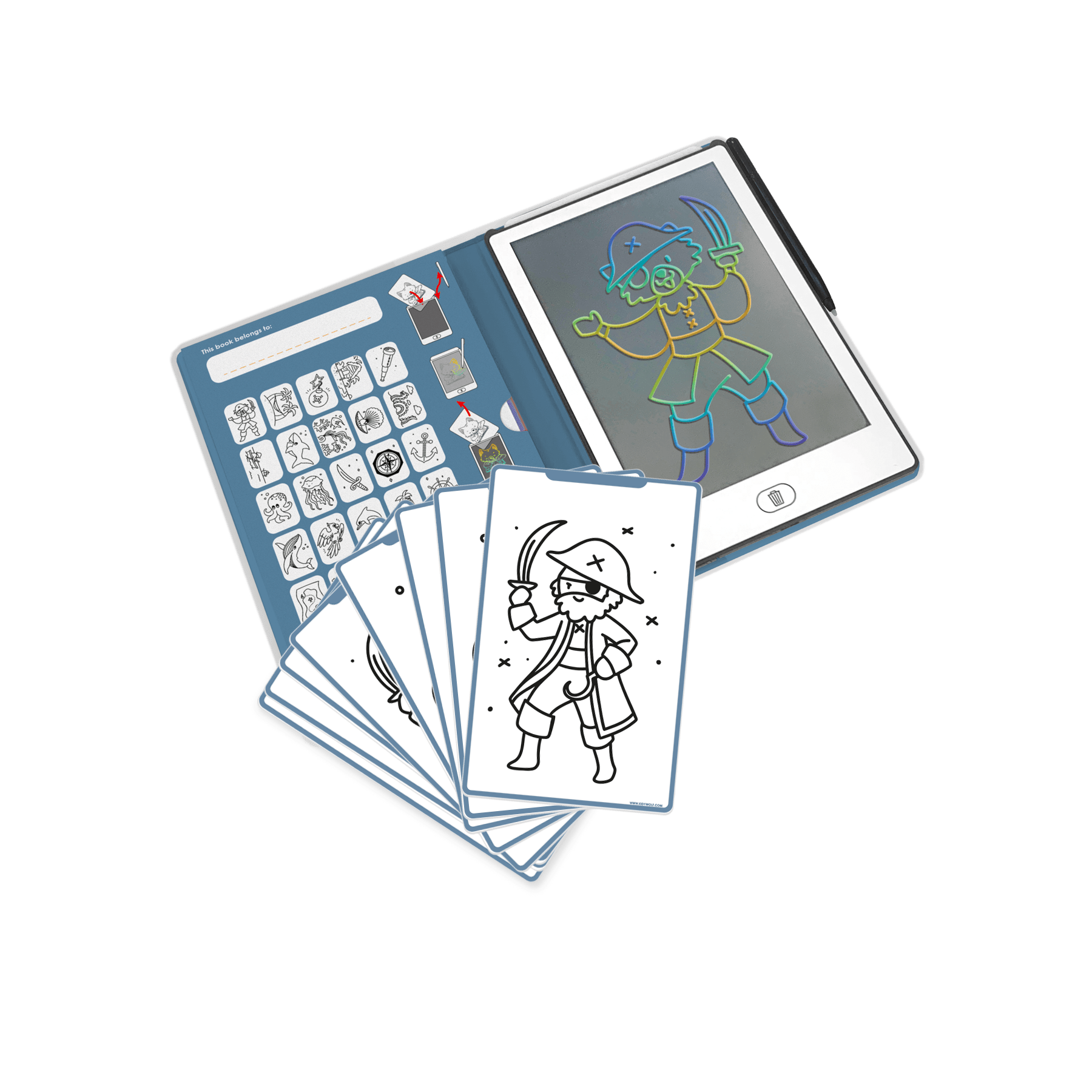 KIDYDRAW MINI LCD Drawing Tablet Ocean and Pirates